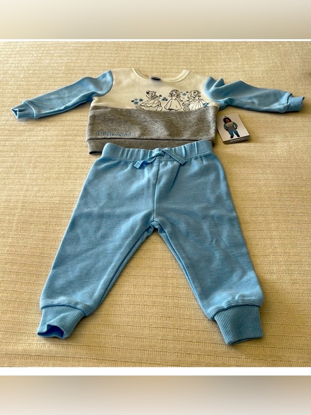 Disney Blue & Gray Girls' Princess Sweatshirt and Jogger Set